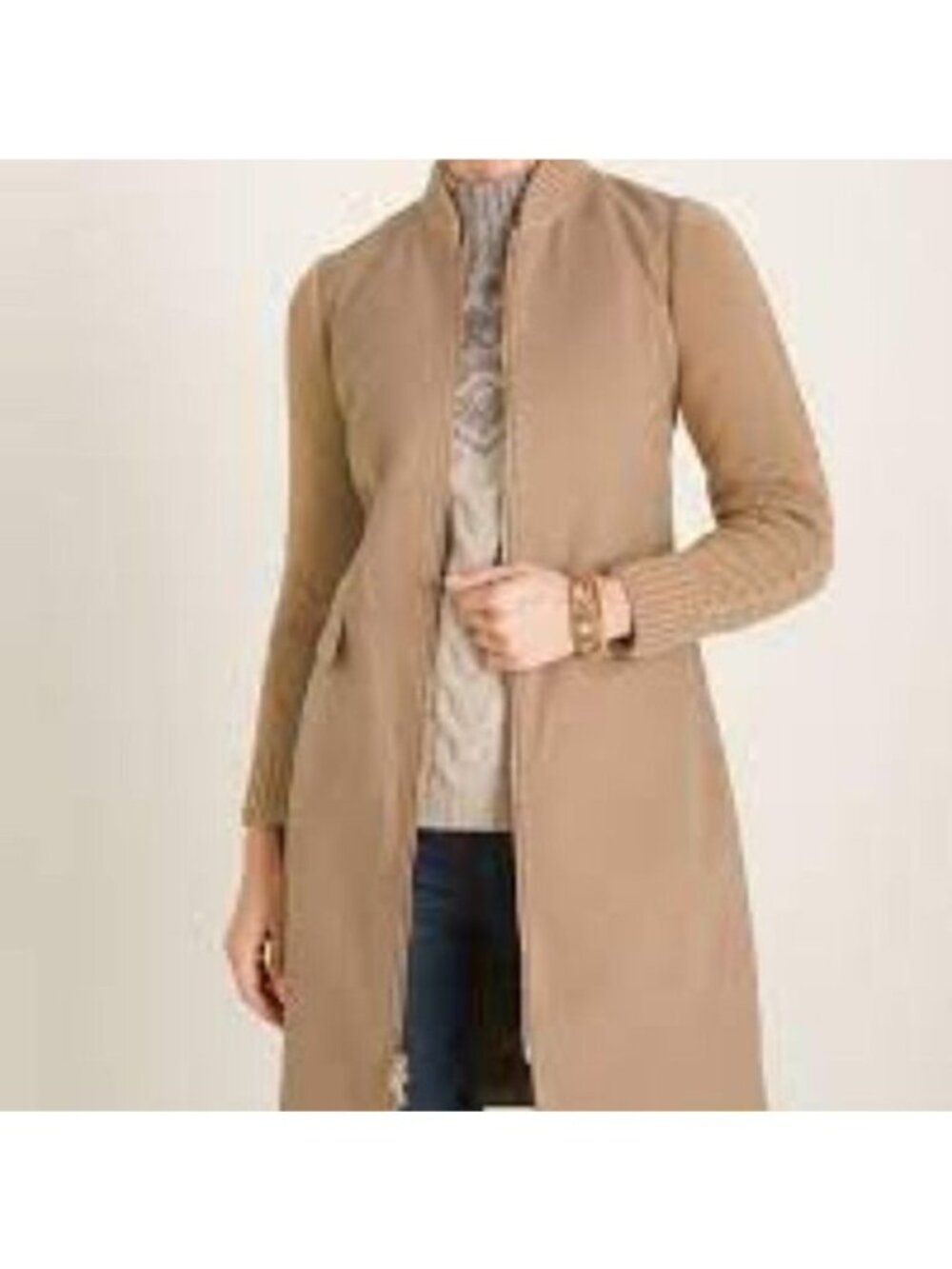 Chico's Plush Knit Sweater-Sleeve Jacket Coat New NWOT 0 Small
